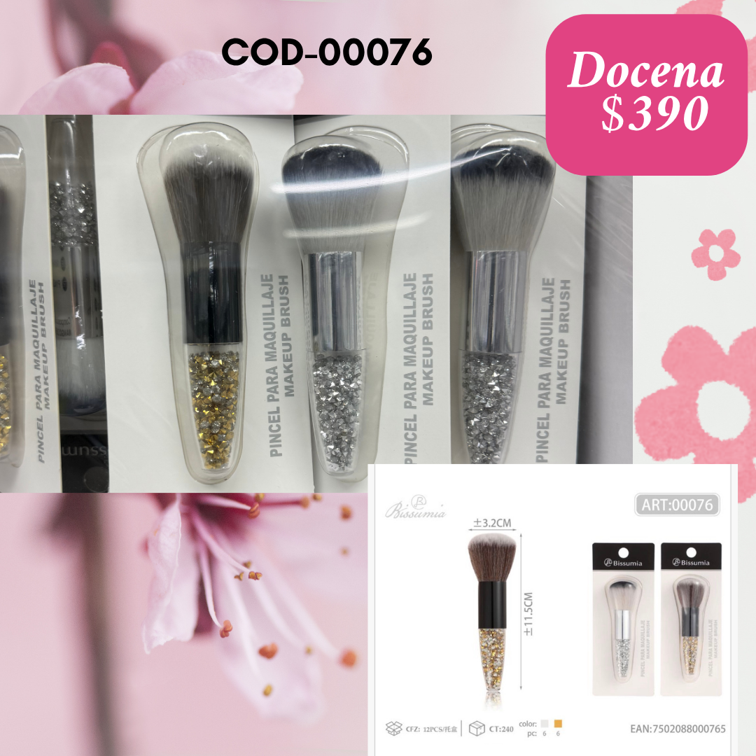 Brochas con pedrería, docena, codigo 00076