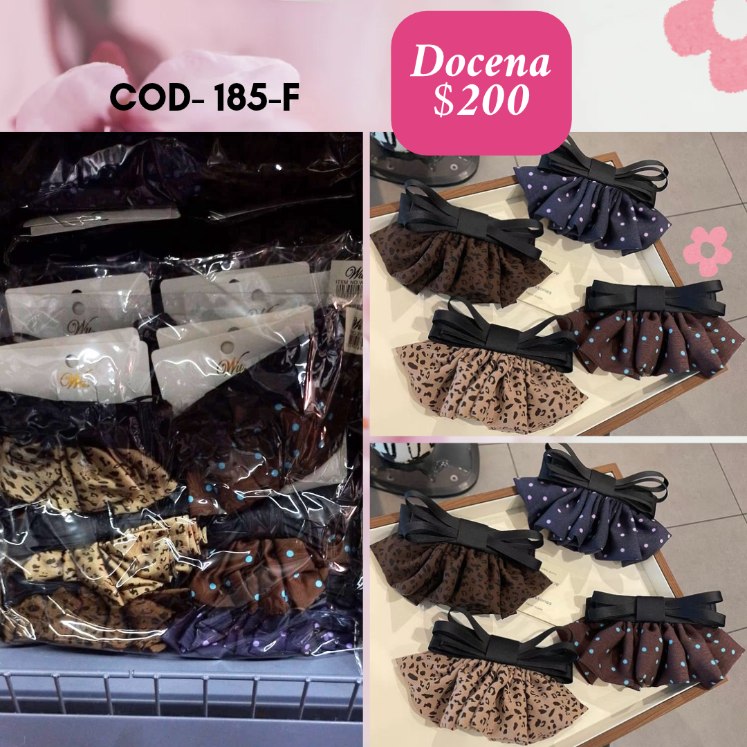 Moño con diseño especial, docena, codigo 185-f