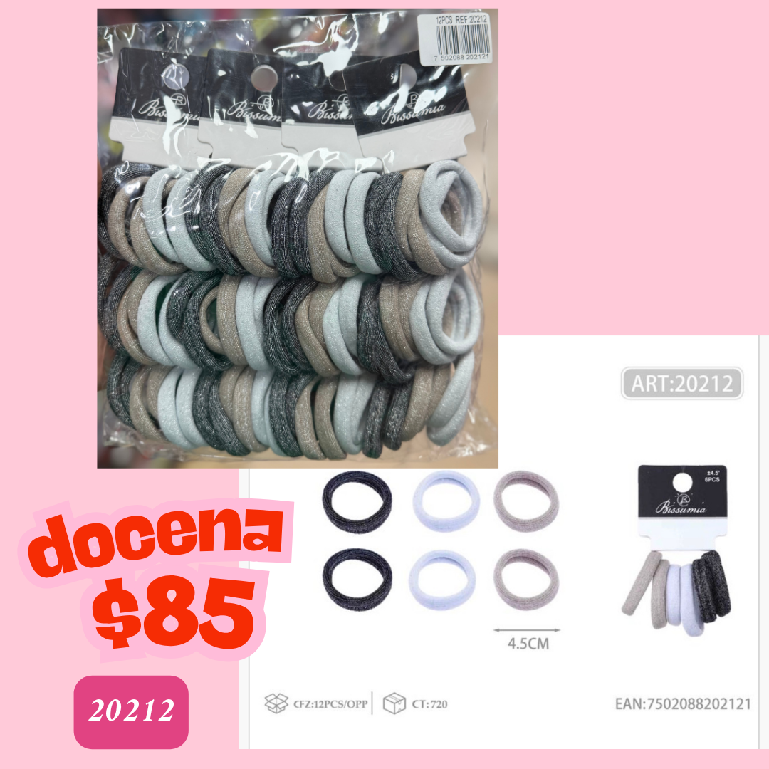 liga en tonos cafe, negro y blanco de 4.5cm, 12 sets, codigo 20212