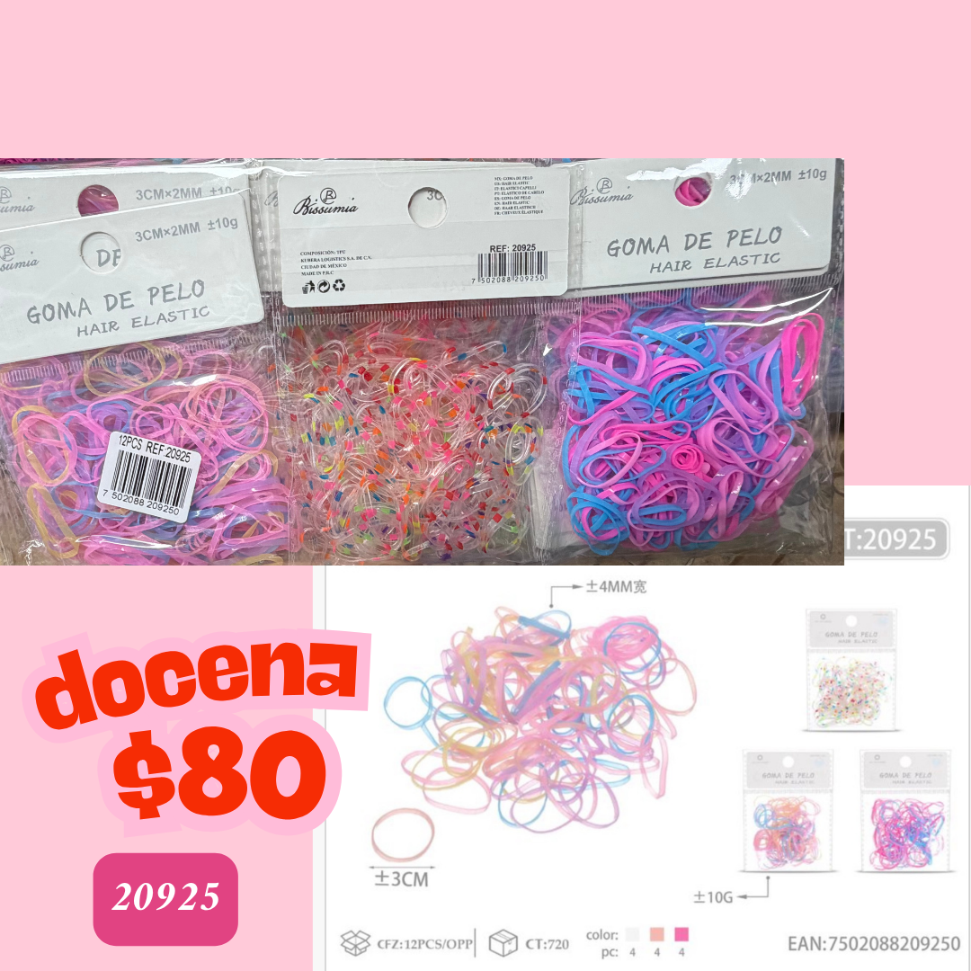 liga latex de colores, docena, codigo 20925