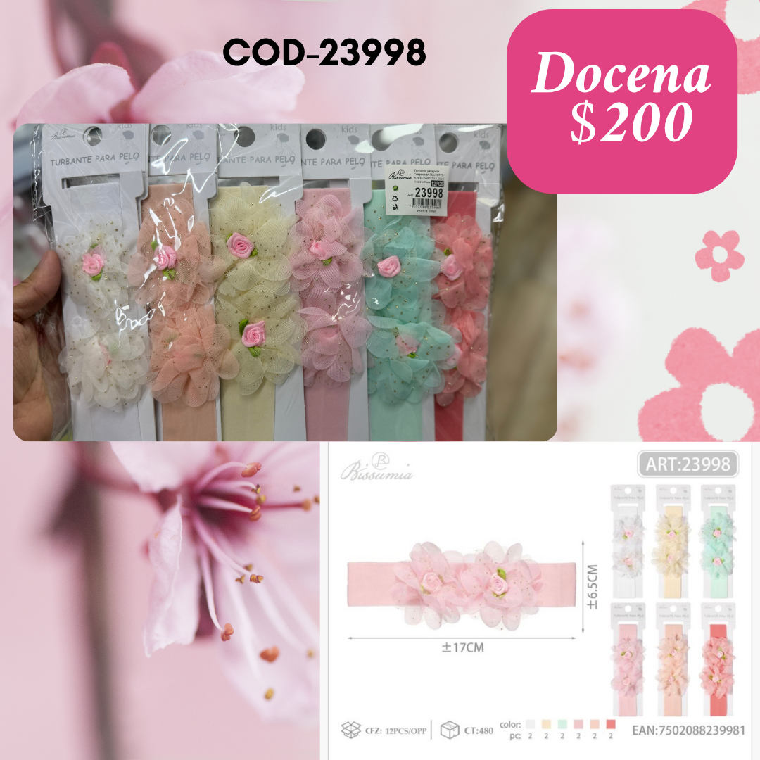 valerina de niña con flores, docena, codigo 23998