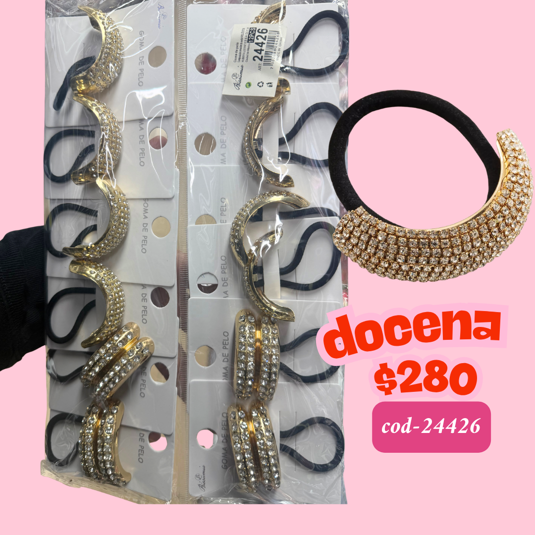hair cuff con pereira, docena, codigo 24426