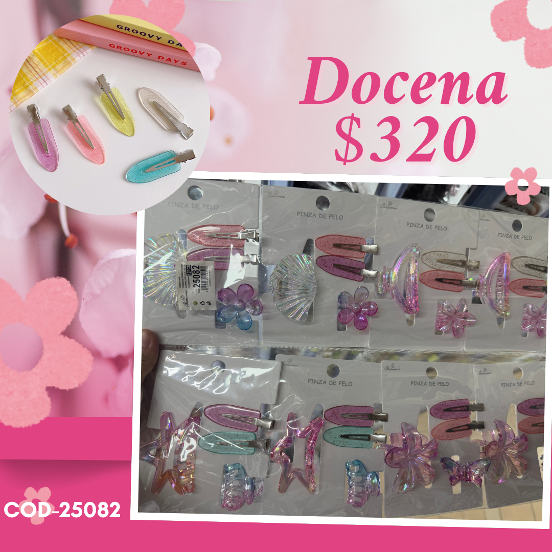 set de cucas con pinzas, 12 sets, codigo 25082
