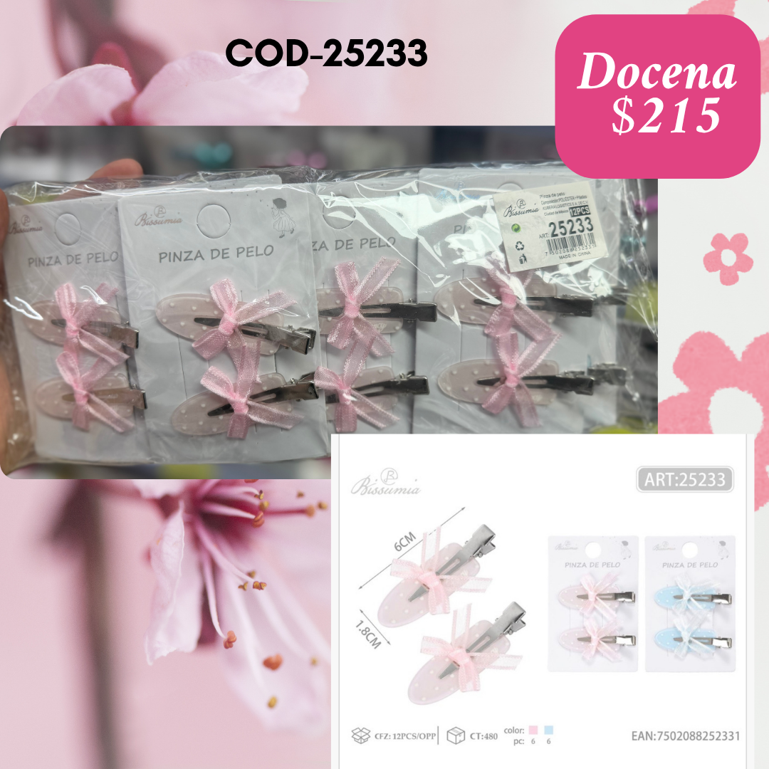 cucas con listo, en pares, 12 sets, codigo 25233