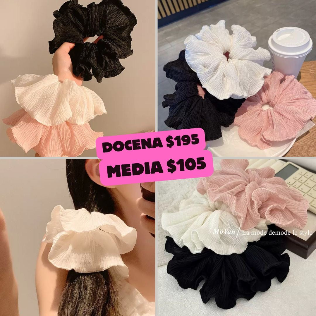 Scrunchie en 3 tonos, código W161F