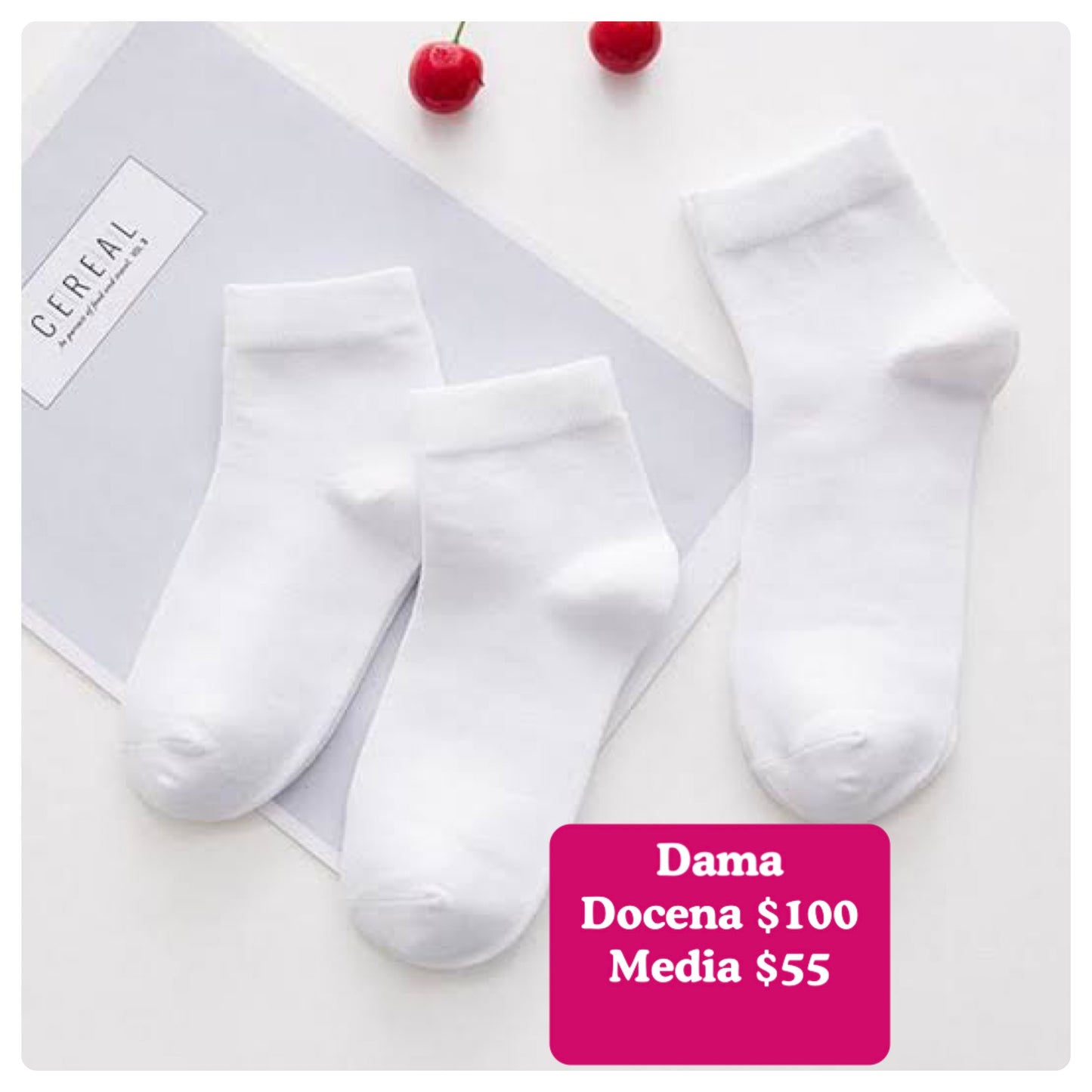 Tin para niña, docena, blanco, codigo A709