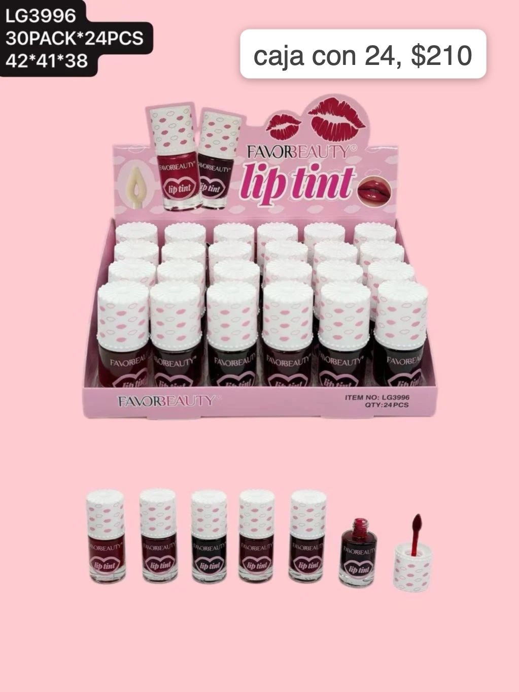 lip de tinta, caja con 24 piezas, codigo lg3996