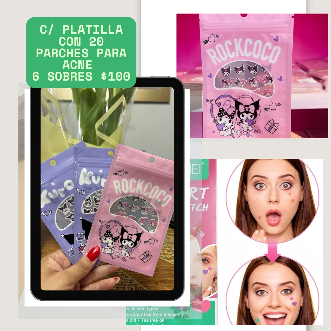 Serie de 6 parches para acne kuromi, codigo a42