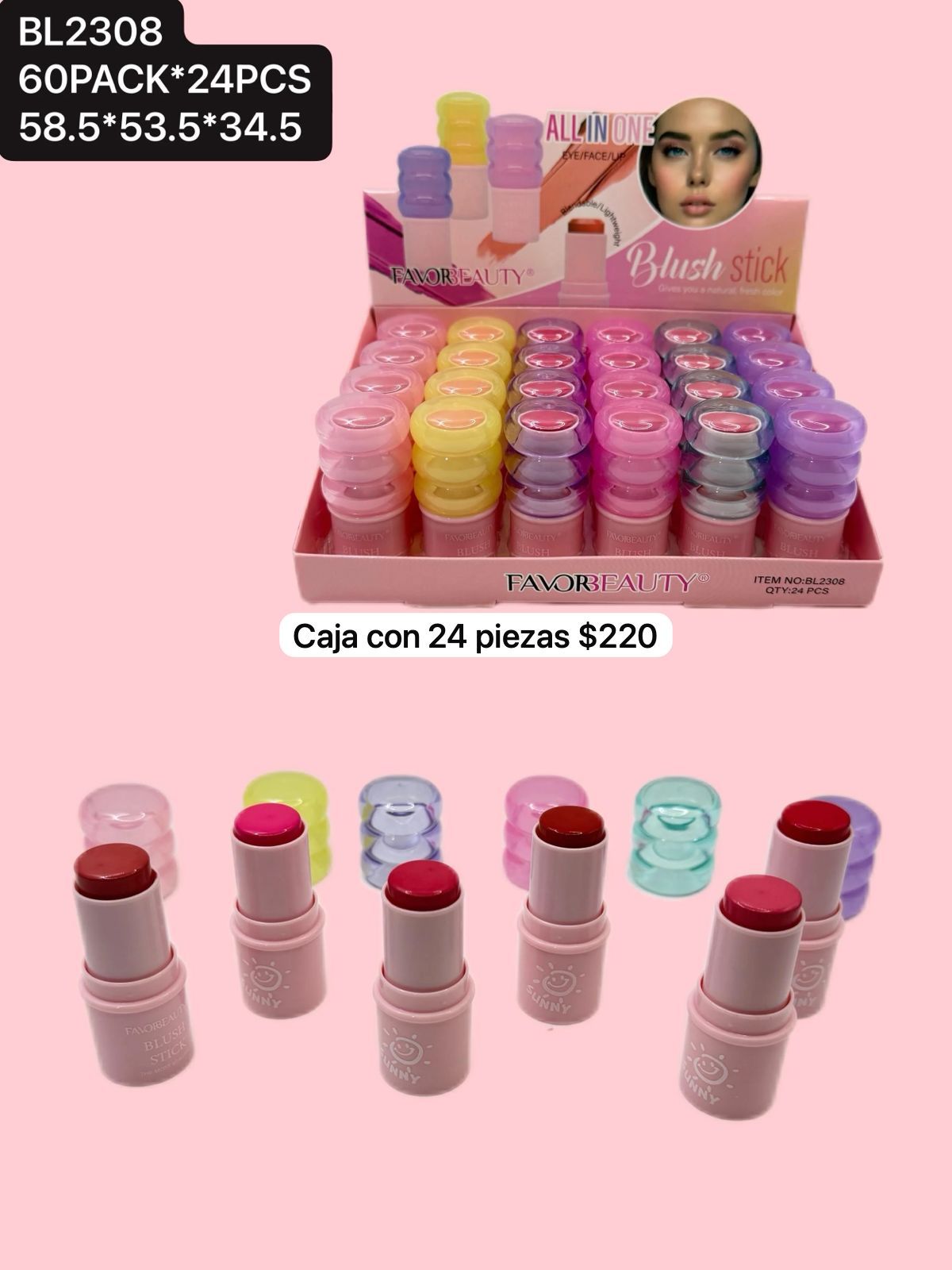 caja de 24 rubores en gel, codigo bl2308