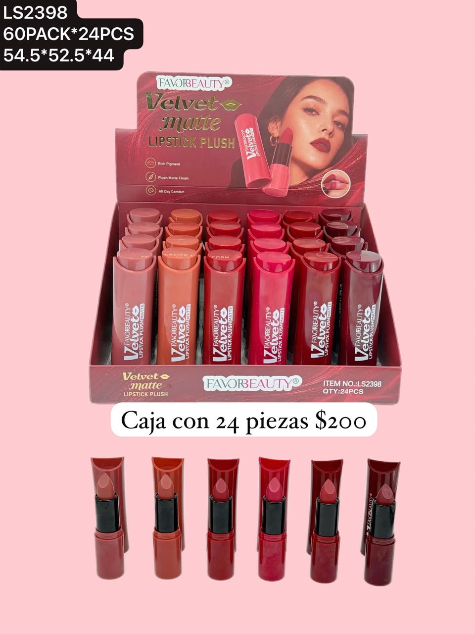 Labial, caja con 24 piezas, codigo LS2398