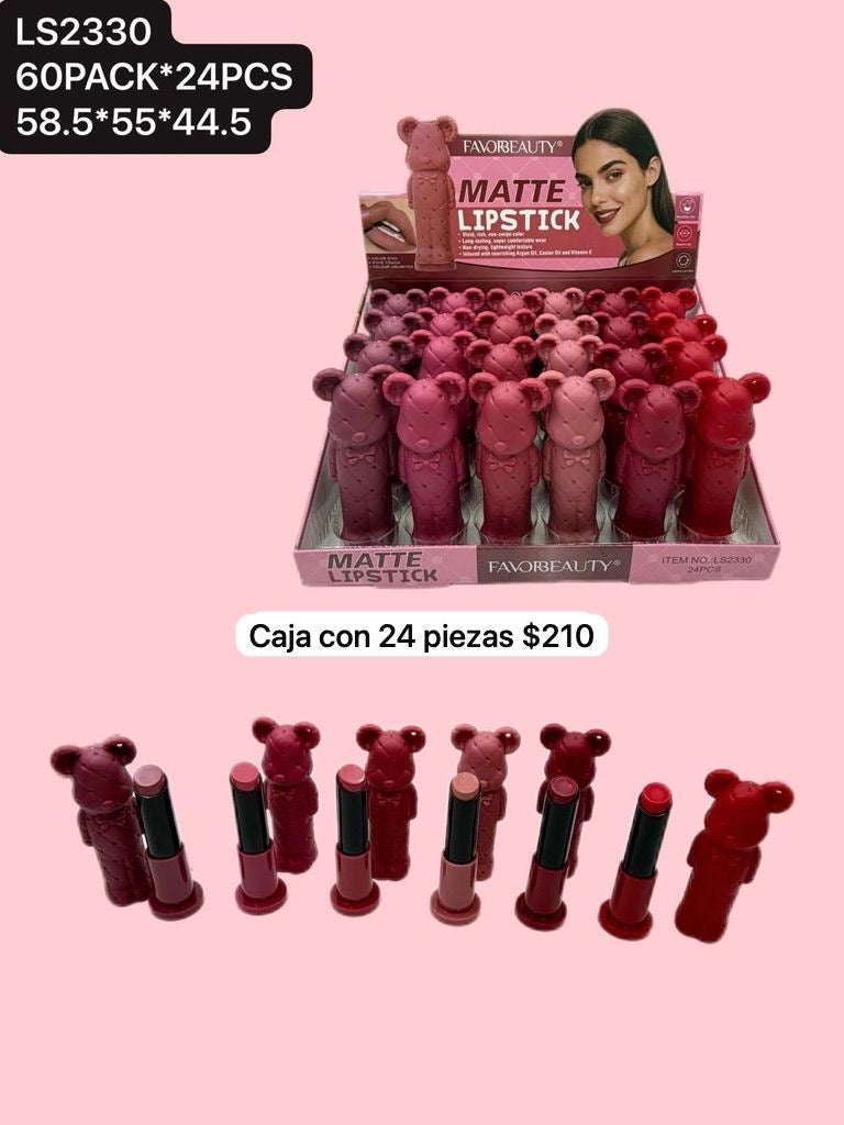 labial ositos, caja con 24 piezas, codigo ls2330