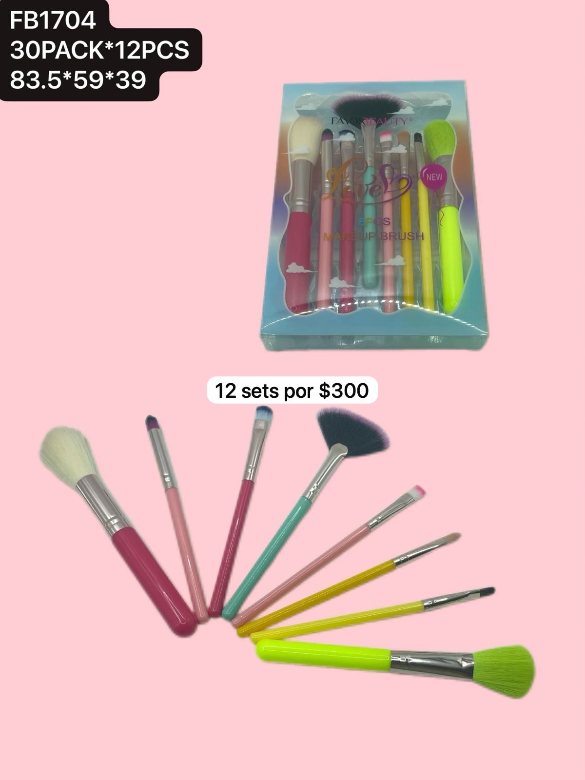 set de brochas, 12 sets, codigo fb1704