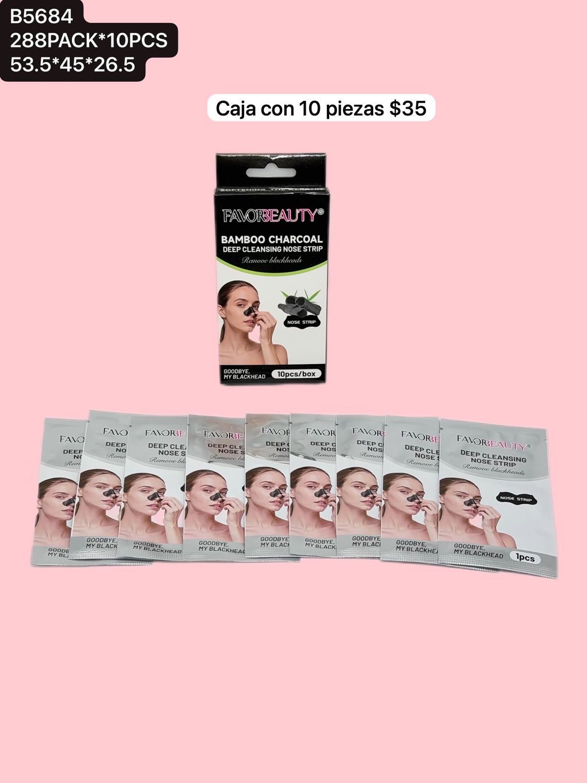 Parches para nariz de carbon, set de 10 piezas, codigo B5684