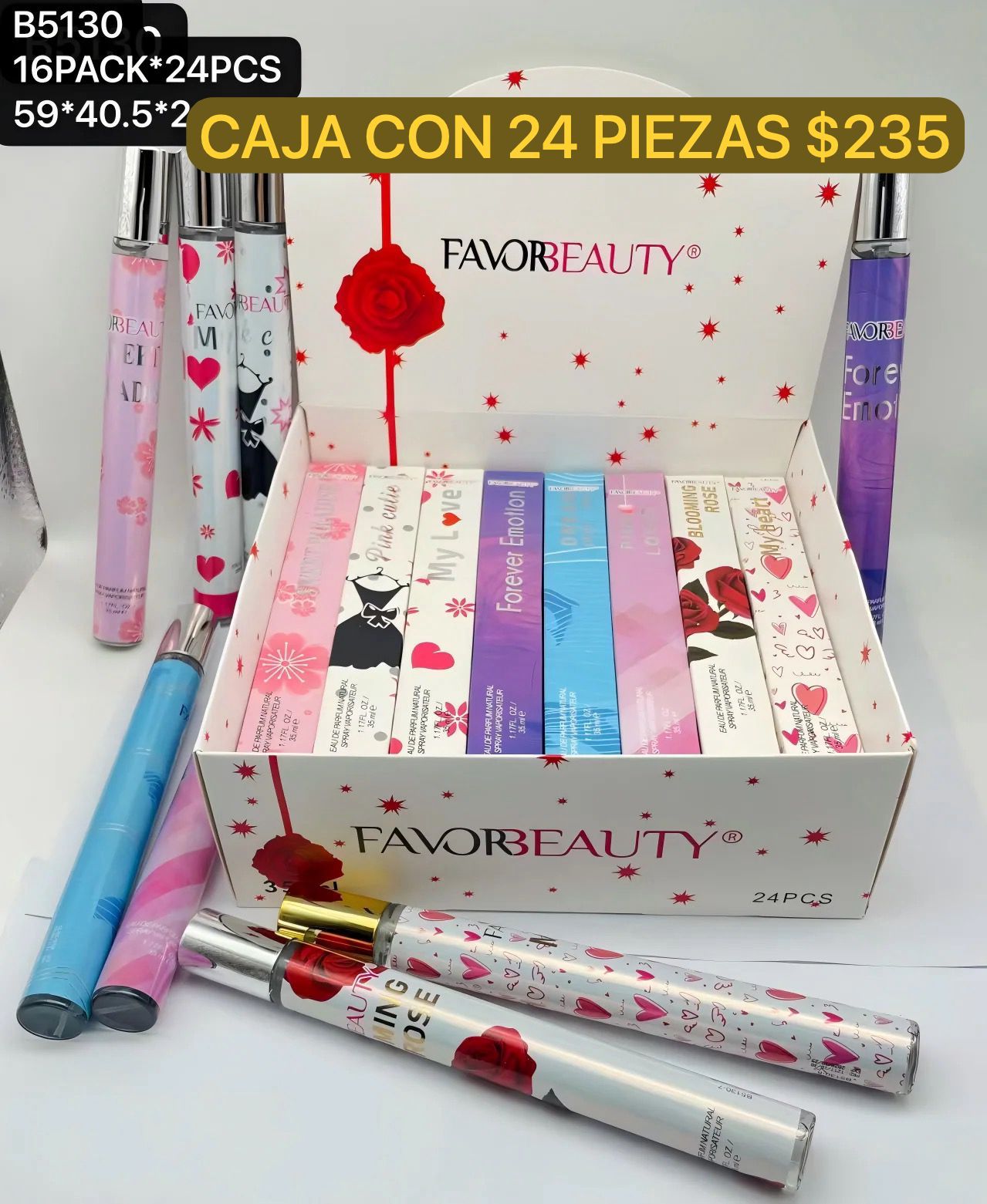 caja con 24 perfumes, codigo b5130
