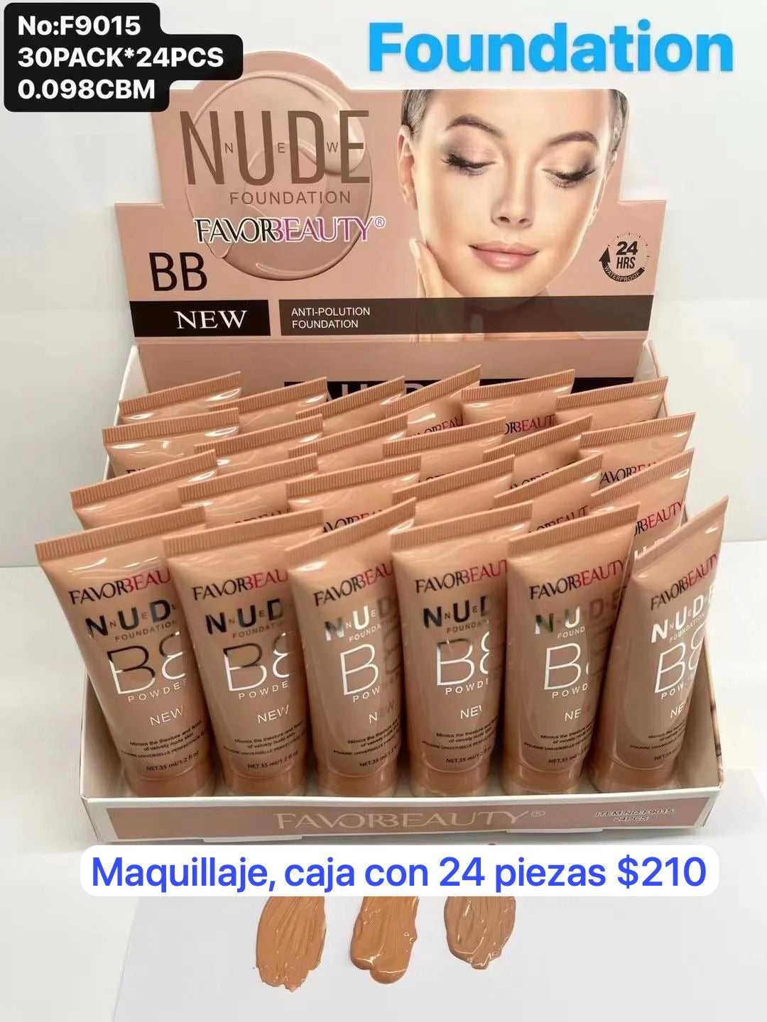 Maquillaje, caja 24 hrs, caja con 24 piezas, codigo F9015