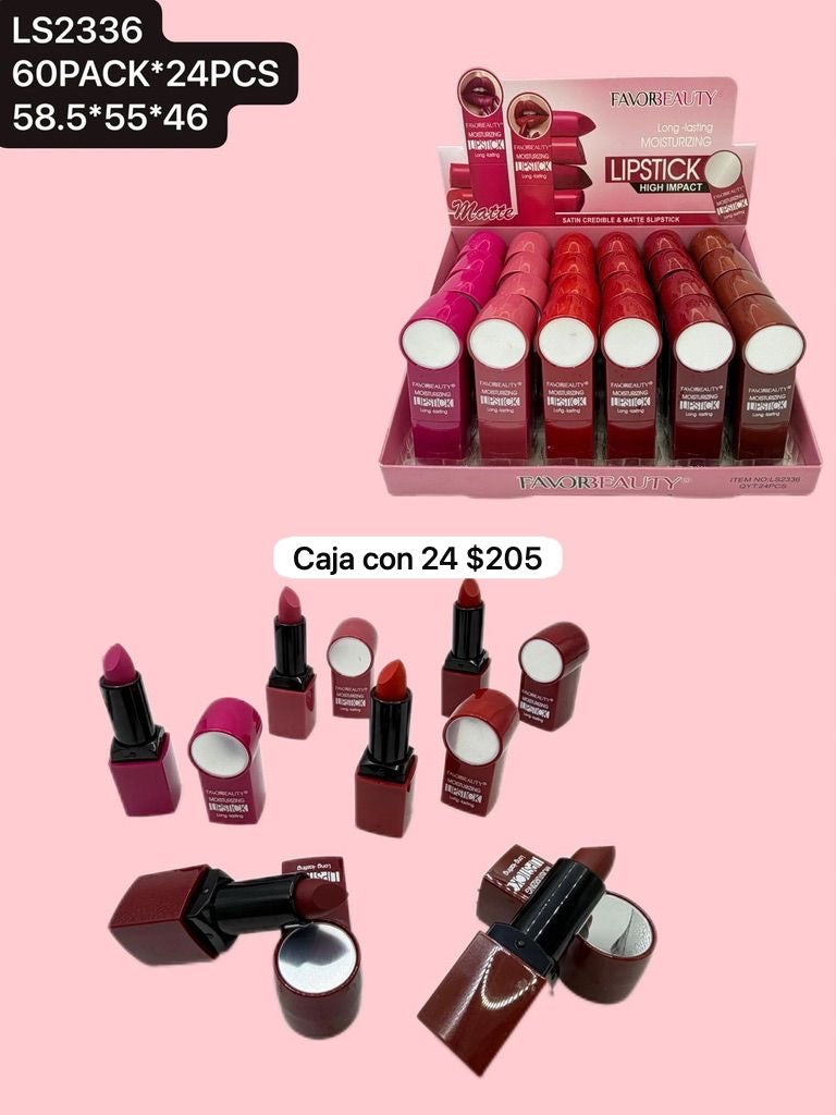 caja con 24 labiales, codigo ls2336
