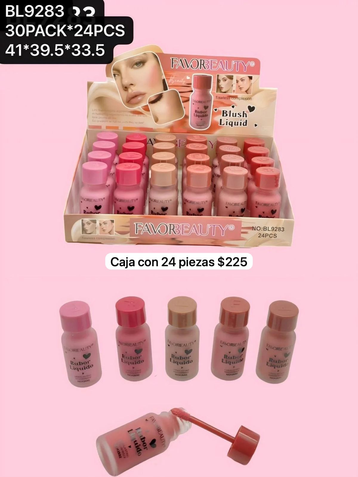 rubor líquidos caja con 24 piezas, codigo bl9283