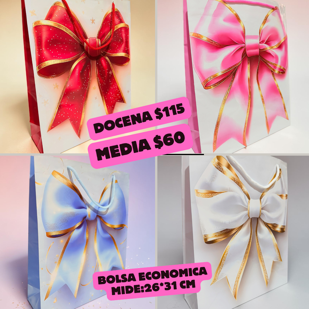 Bolsa de regalo de moño, medida 26*31 cm, codigo a916