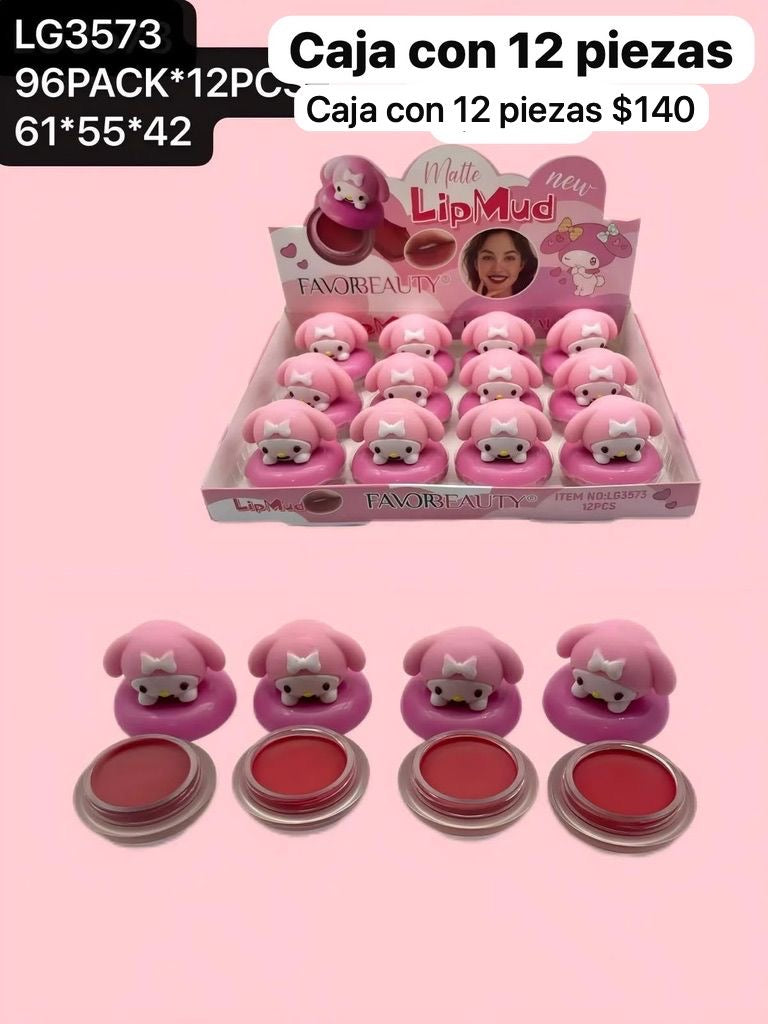 paquete de 12 labiales untadles, codigo lg3573