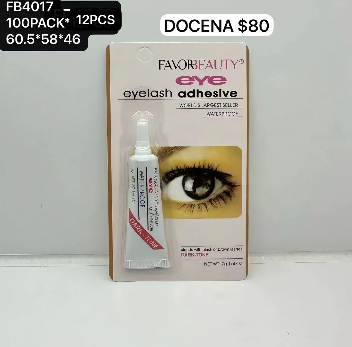 pegamento para pestañas negro, docena, codigo FB4017