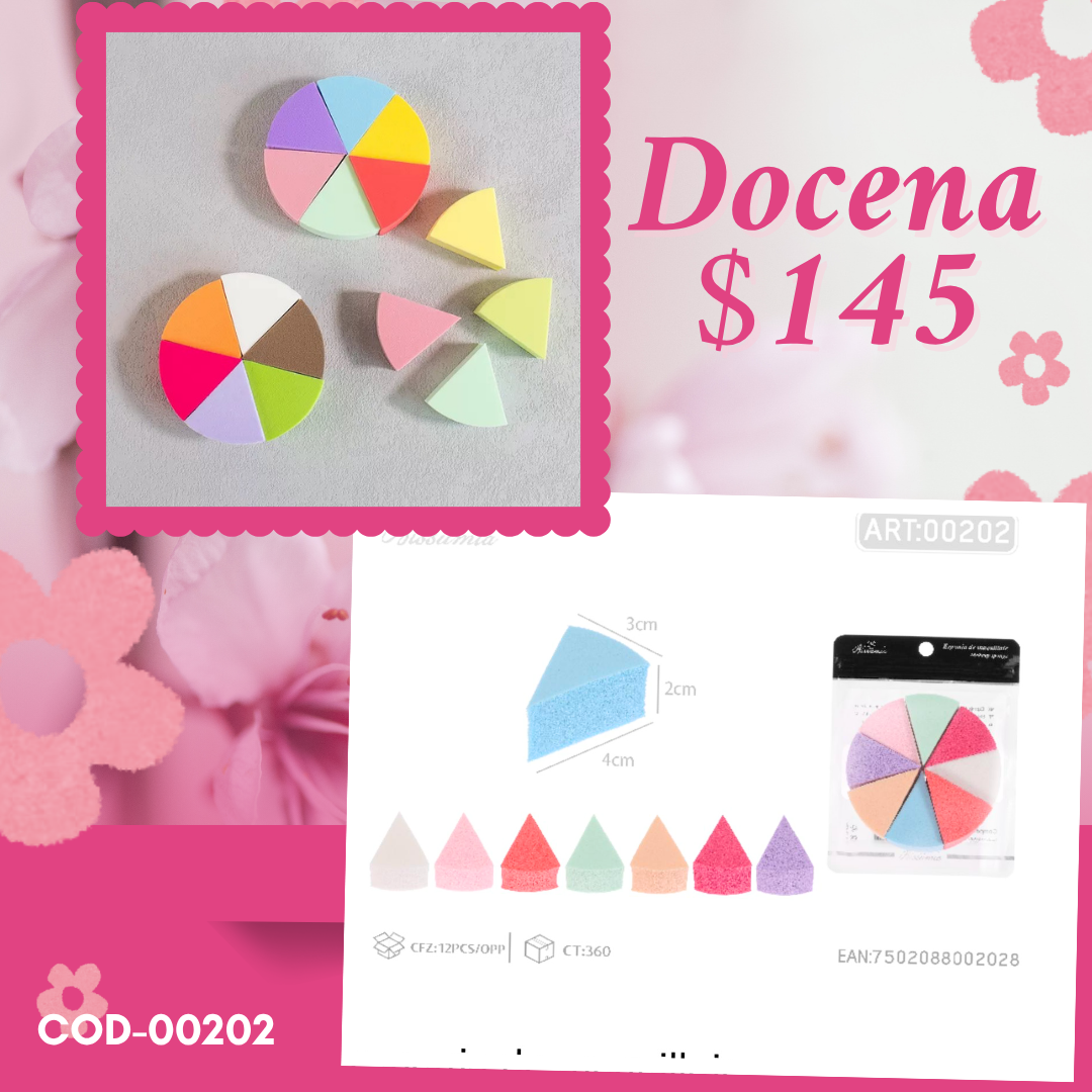 set de quesitos en circulo, 12 sets codigo 00202