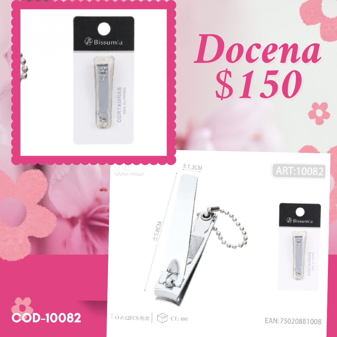 cortaúñas de 5.8 cm, en carton para colgar, docena, codigo 10082