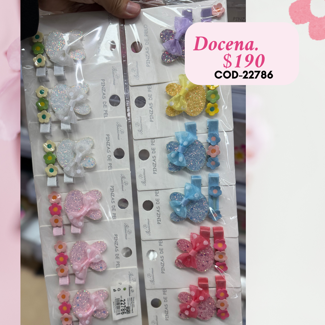 cucas de cobenito con cuca de flores, 12 pares, codigo 22786