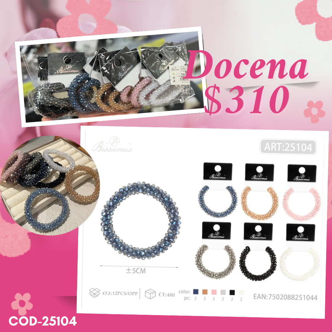 liga con pedrería, docena, codigo 25104