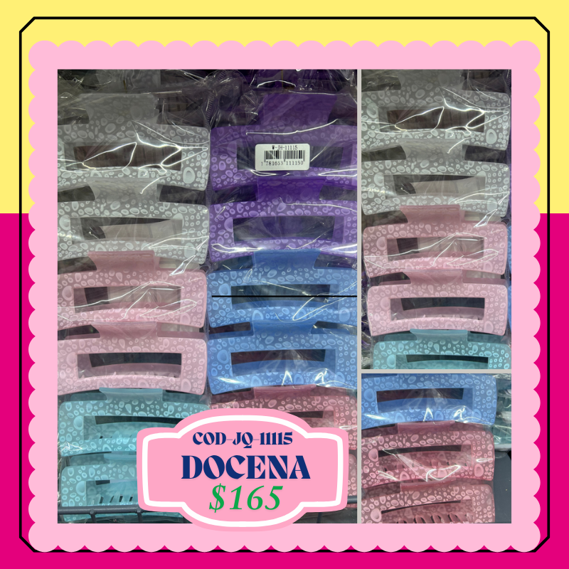 pinza rectangulo de colores, burbuja, codigo JQ-11115