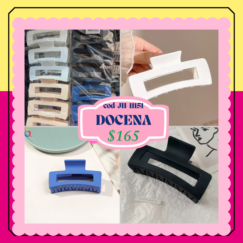 Pinza rectángulo en 4 tonos, código JH-11151