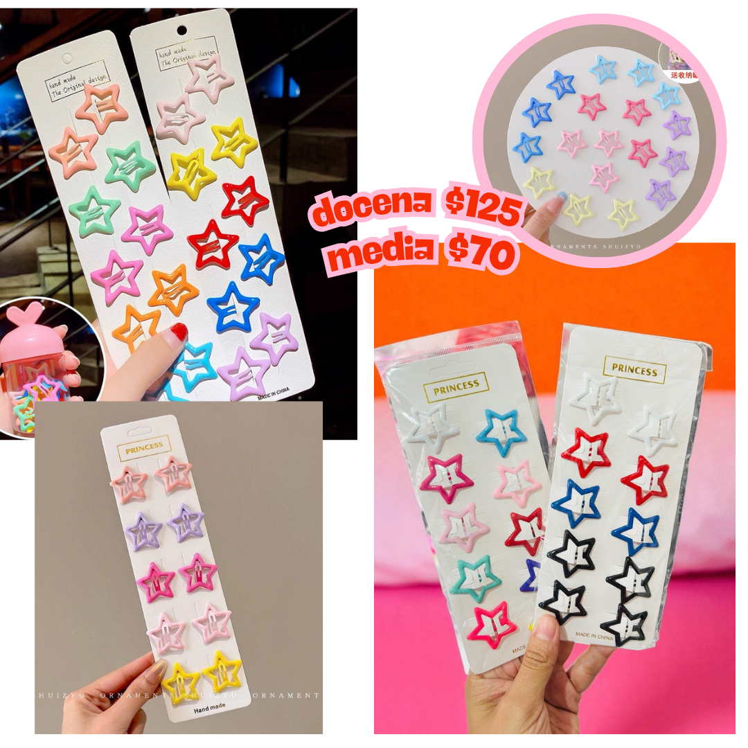 Cucas de estrella de colores, en tiras, codigo a24