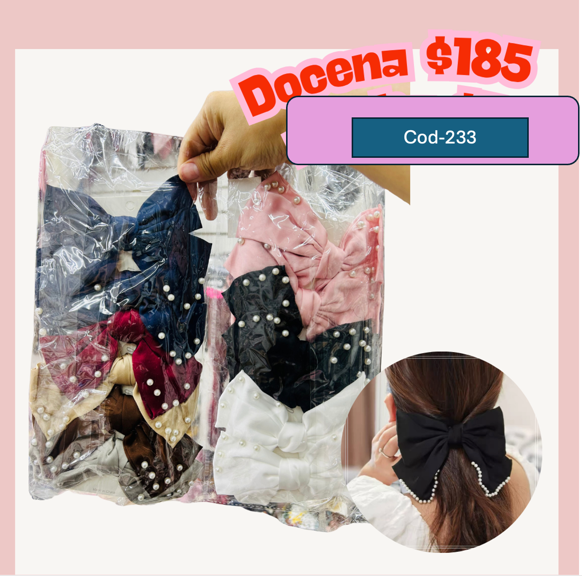 moño con perla codigo a233