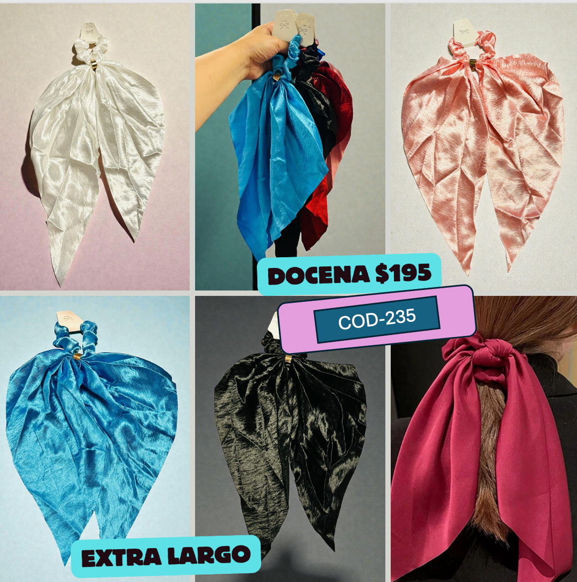 Coletero extra largo satinado, codigo a235