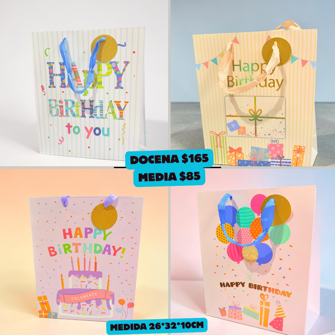 bolsa de regalo con brillantina grande, medida 26*32*10 cm, codigo a903