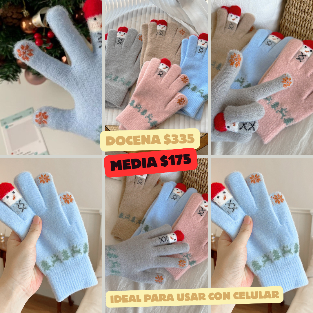 guante con dedo santa clous, apto para celular, codigo a46