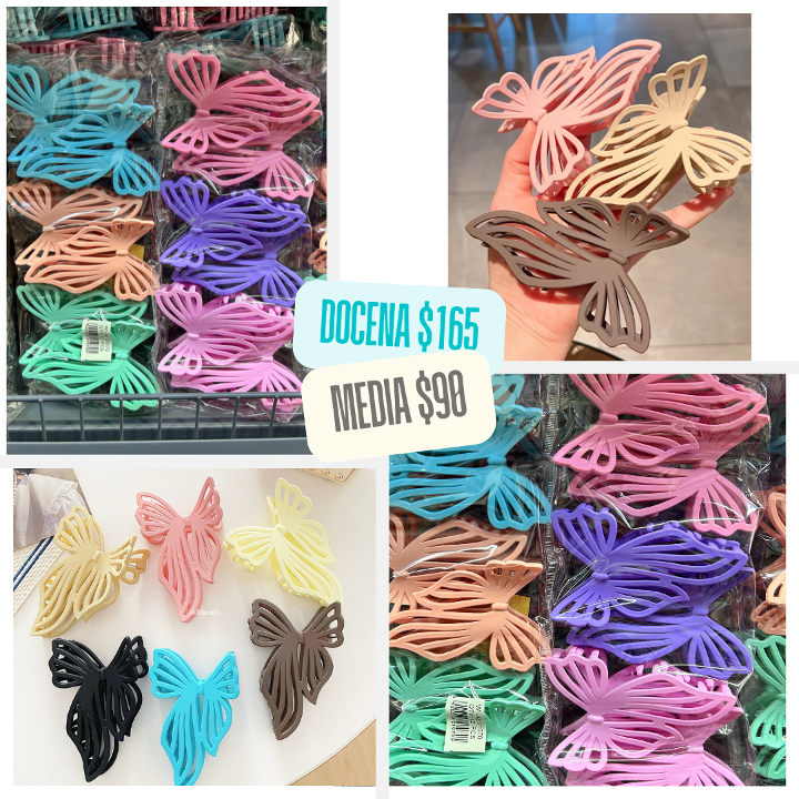 pinza mariposa de colores, codigo a816 BIS