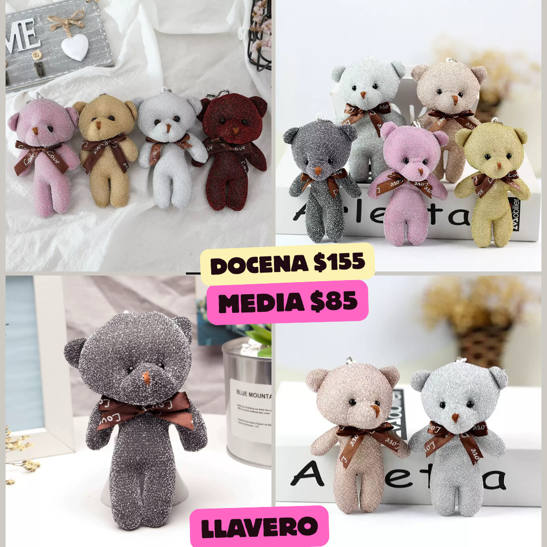 osito llavero brilloso, codigo a153