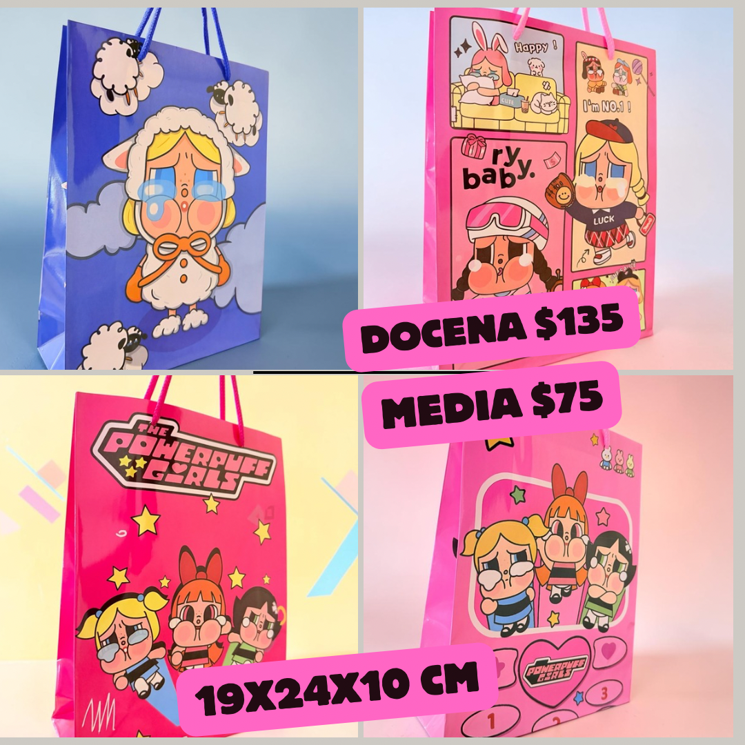 Bolsa de regalo chicas super poderosas, medida 19*24*10 cm, codigo a910