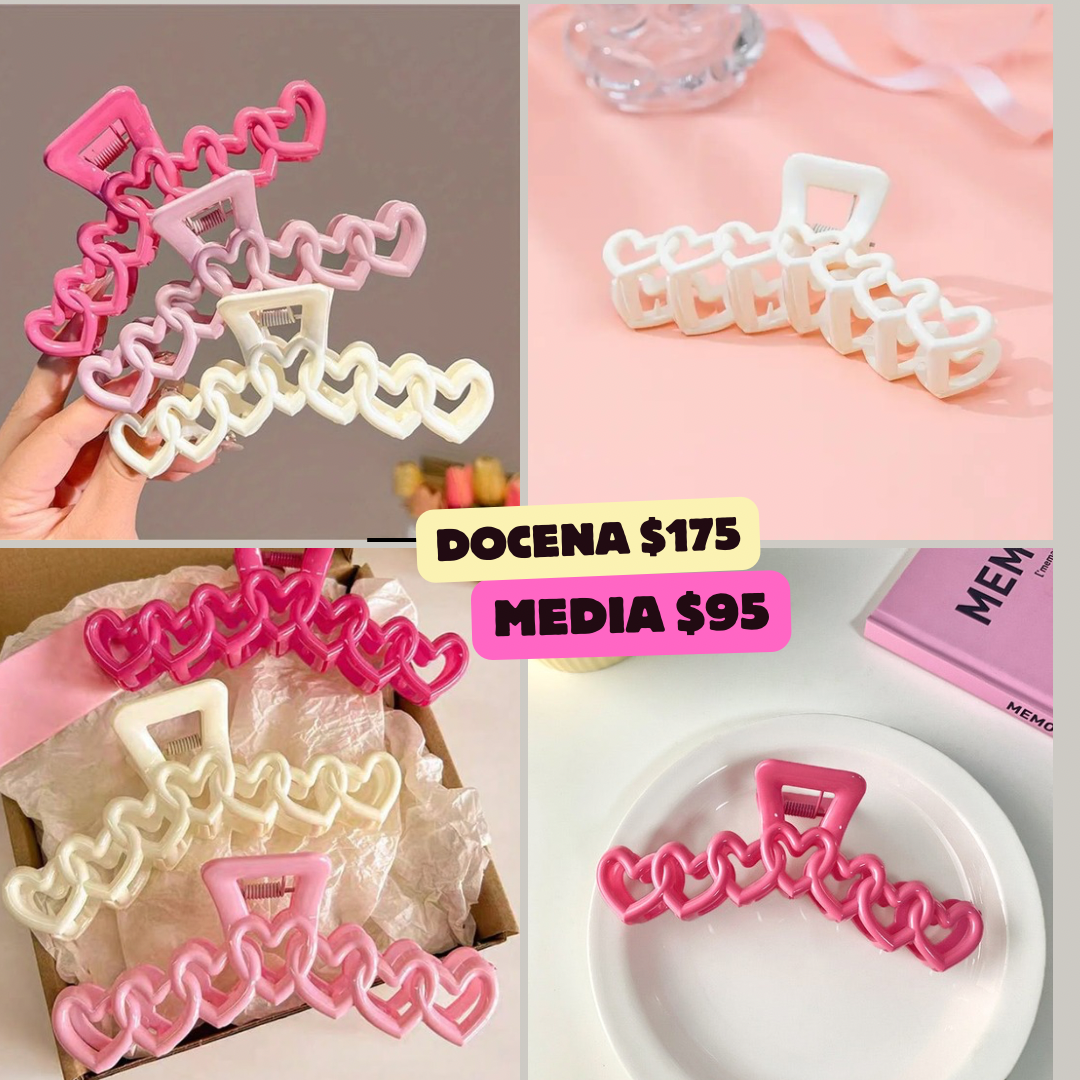 pinza larga de corazones, codigo a161