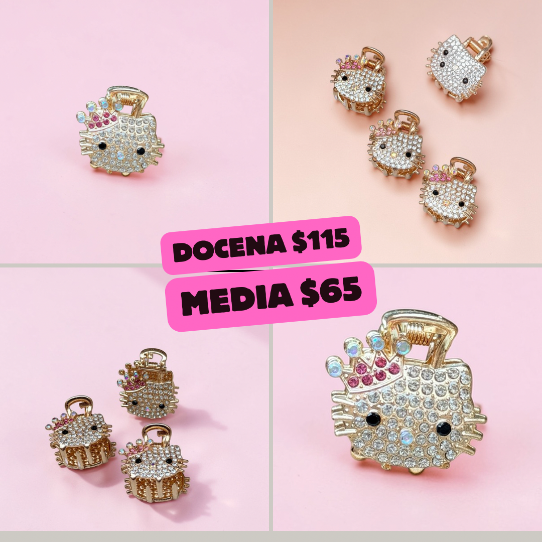 pinza de carita de kitty minis, de metal, codigo a88bis