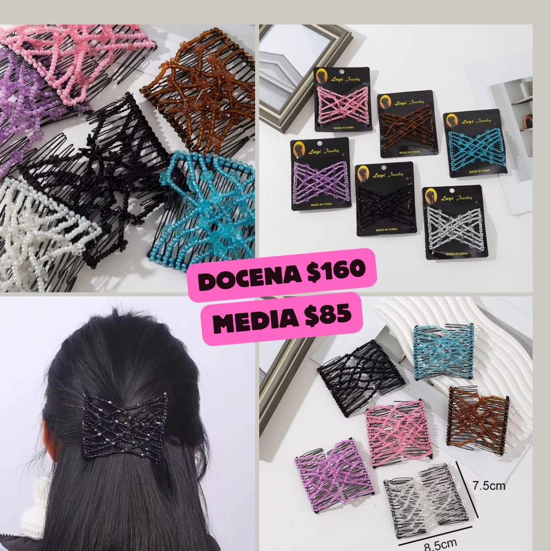 peineta ajustable de piedra sintetica, codigo a404
