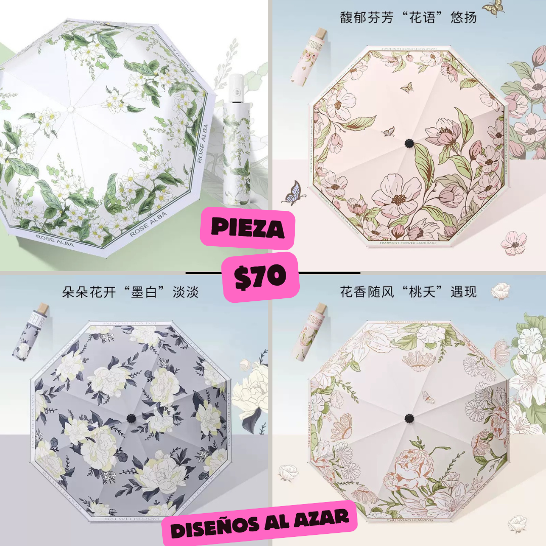 Praguas de flores, diseños ak azar, codigo a920