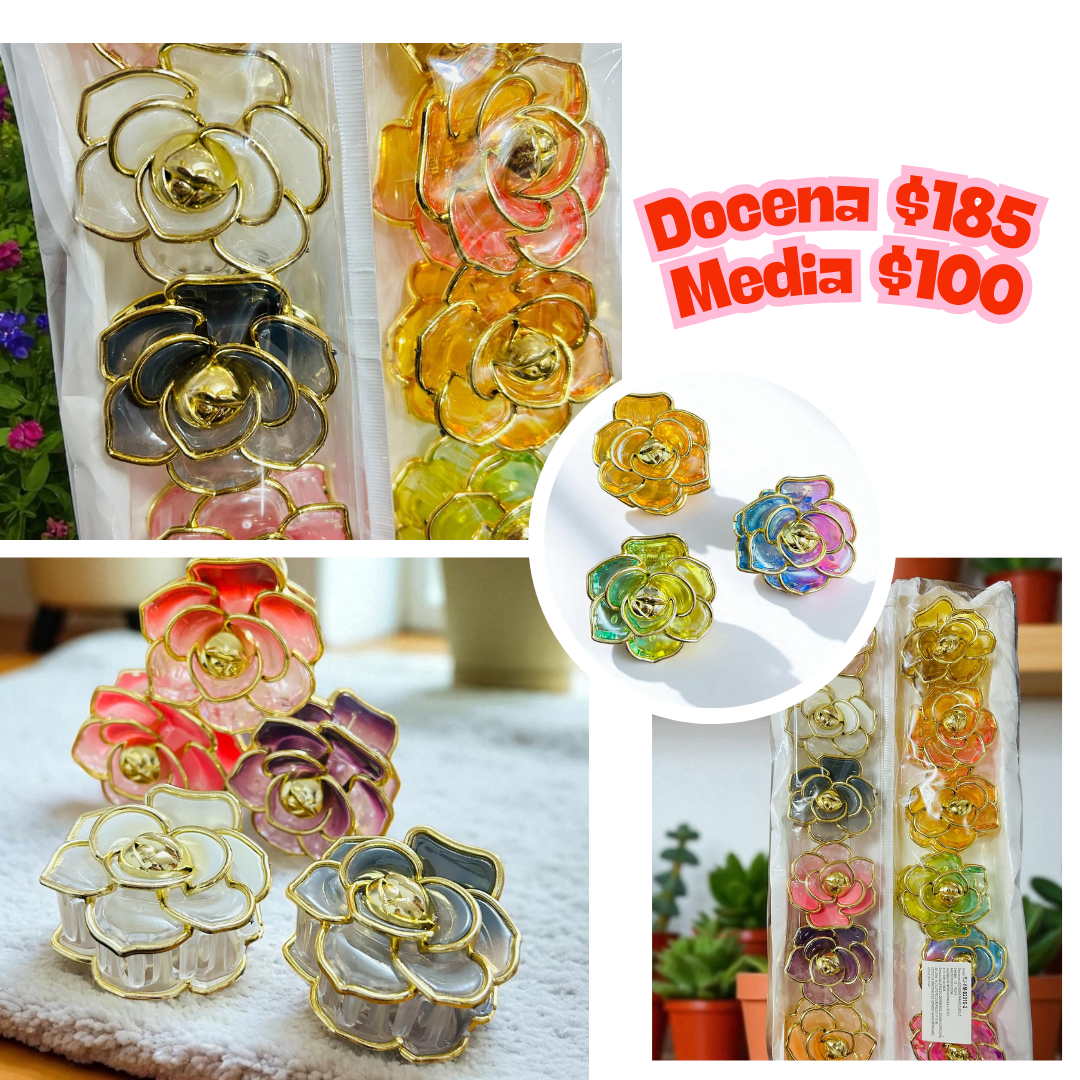 Pinza de flores con dorado, codigo a100