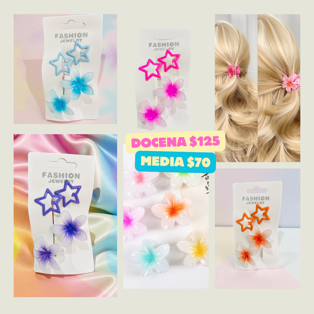 Par de pinzas hawaianas con cucas, codigo a271