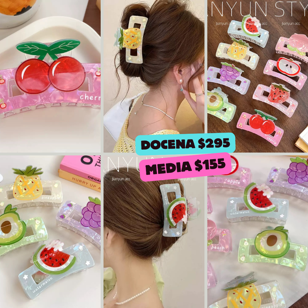 pinza acrilica rectangular de flores, codigo a16