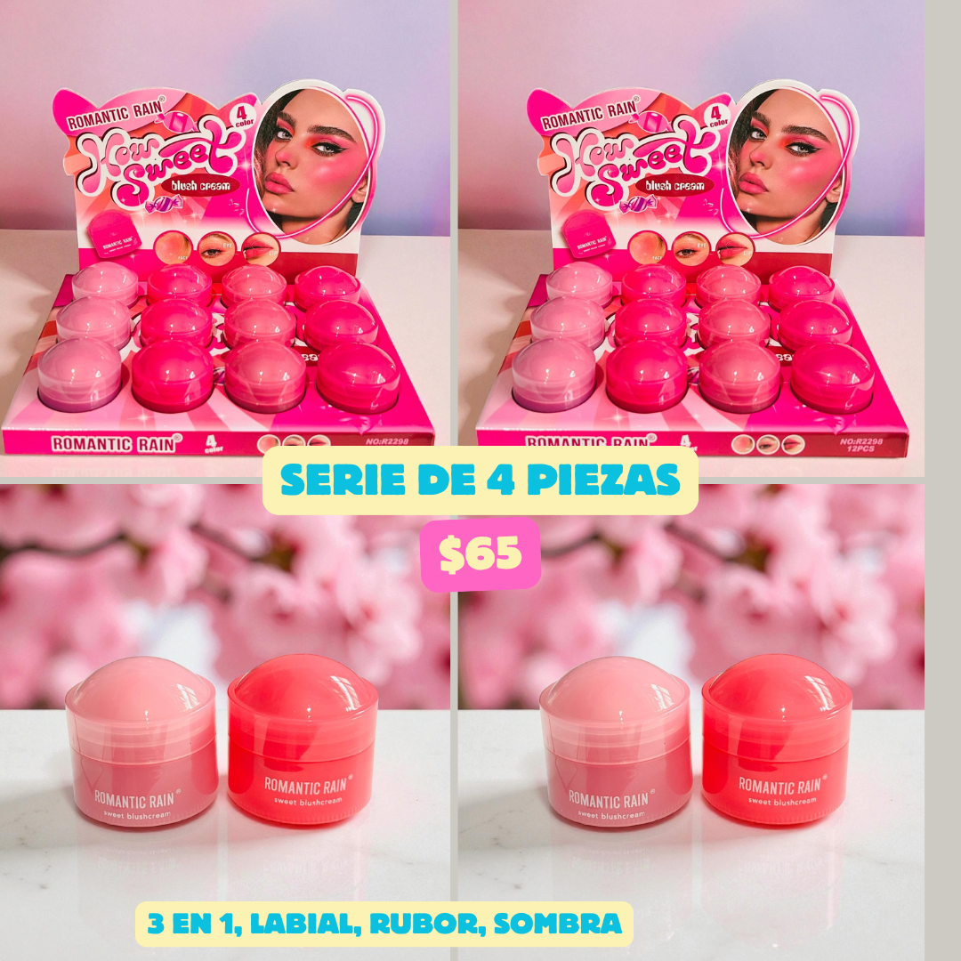 Set de 4 rubores 3 en 1, codigo a803