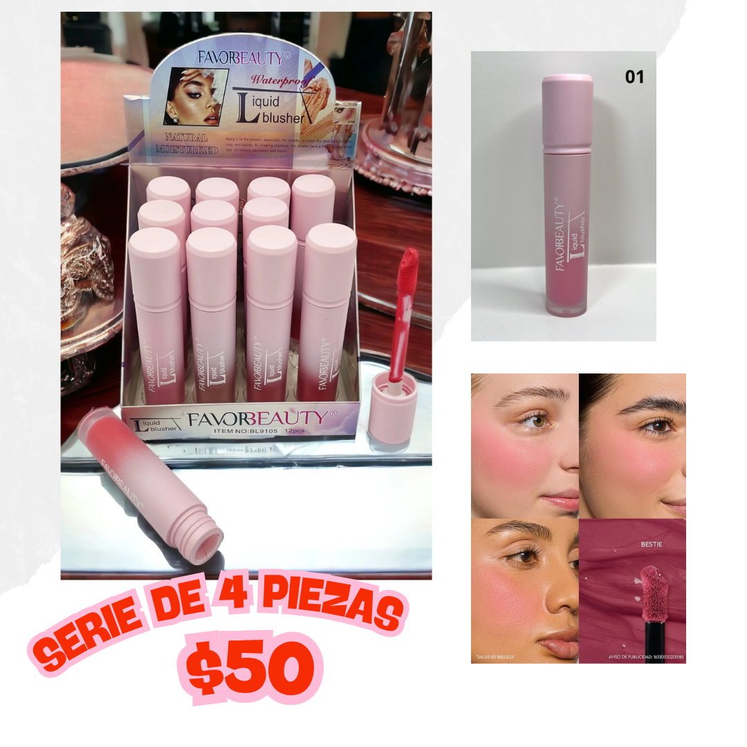 Serie de 4 rubor liquido, codigo a53
