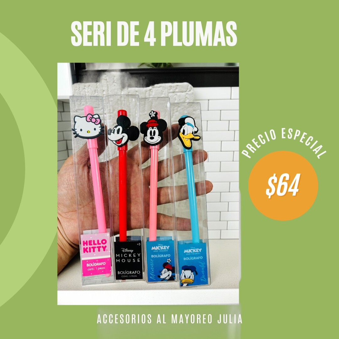 Serie de 4 plumas Disney, código a904