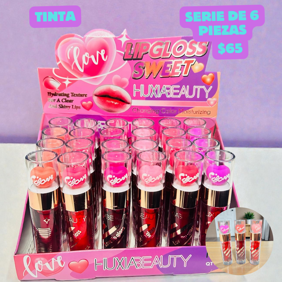 serie de 6 tintas con corazon , codigo a107bis