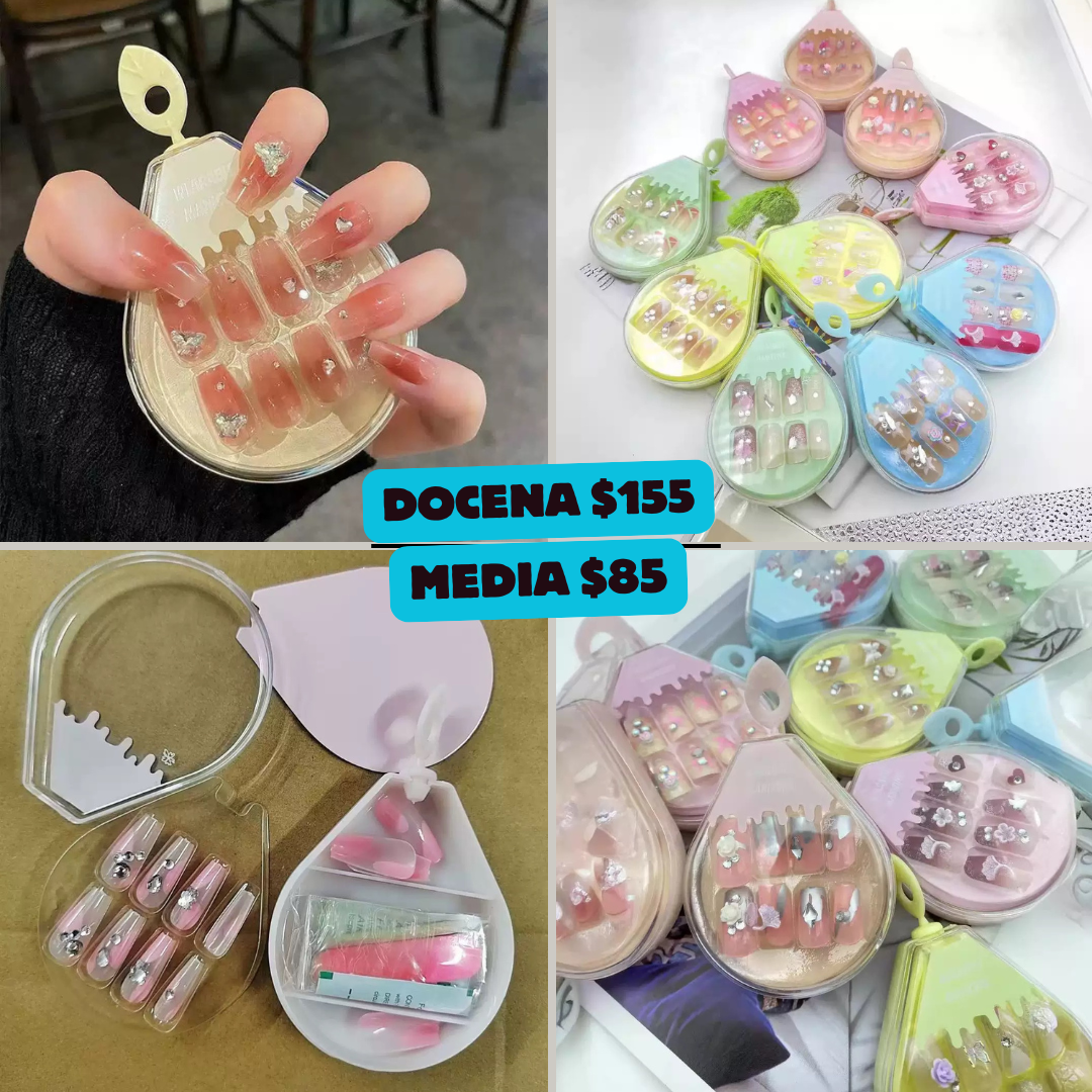 uñas en estuche, codigo a166bis